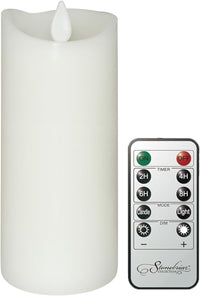 Stonebriar 3 Count White Real Wax 3x8 Flameless LED Pillar Candles with Remote and Timer