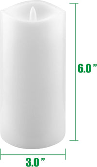 Stonebriar 3 Count White Real Wax 3x6 Flameless LED Pillar Candles with Remote and Timer