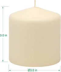 Stonebriar Unscented Pillar Candles – 18 Hour Burn Time, Long-Lasting Wax Candles for Weddings, Holidays, Home Décor & Special Events, Pack of 6, Ivory, 3" x 3"