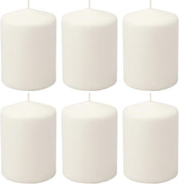 Stonebriar Unscented White Tall Pillar Candles, 35 Hour Burning Candle Pillars, Perfect for Decor, Weddings, Emergencies 3" X 4", 6 count
