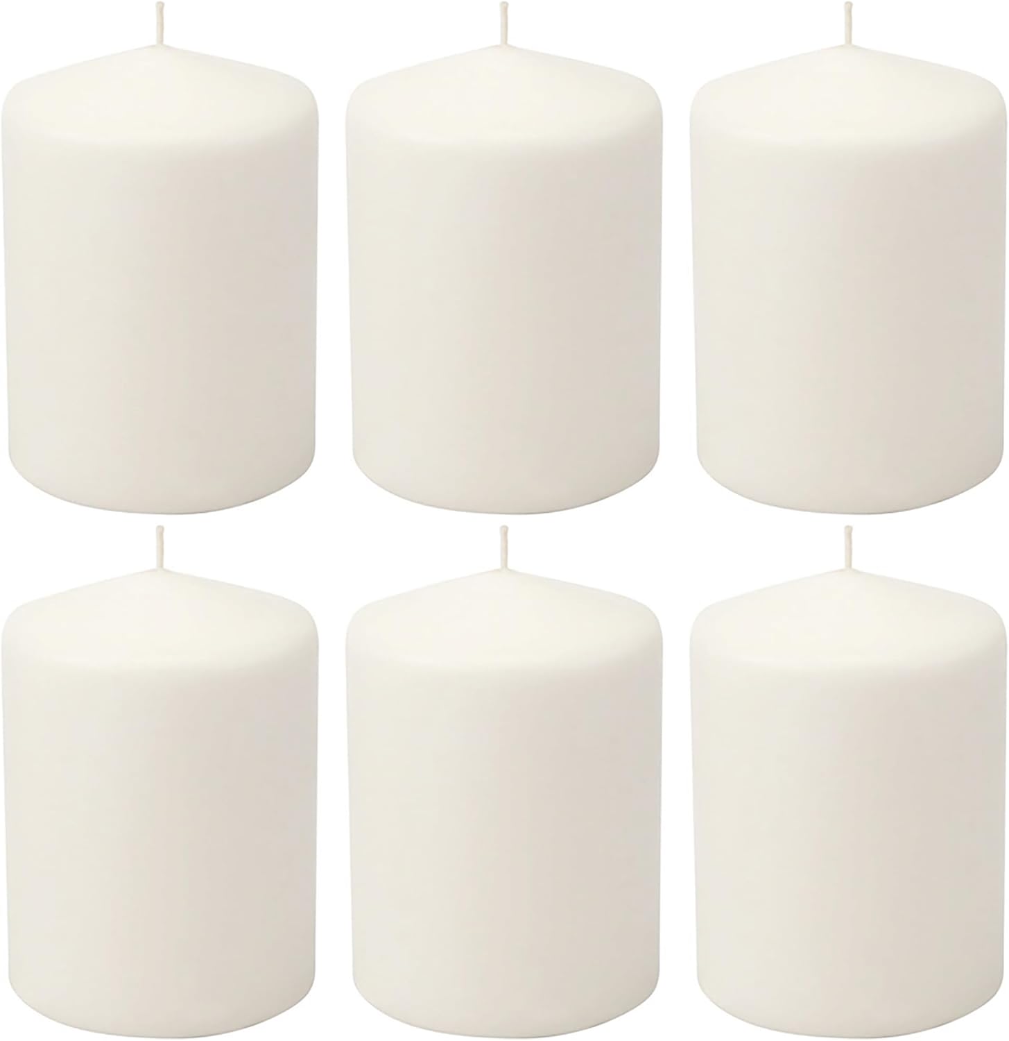 Stonebriar Unscented White Tall Pillar Candles, 35 Hour Burning Candle Pillars, Perfect for Decor, Weddings, Emergencies 3" X 4", 6 count (WS)