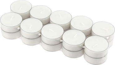 Stonebriar 20 Count Unscented Mega Oversized Clear Cup White Tea Light Candles with 9 Hour Burn Time