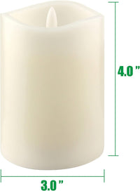 Stonebriar 3 Count Ivory Real Wax 3x4 Flameless LED Pillar Candles with Remote and Timer