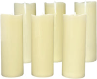 Stonebriar 3 Count Ivory Real Wax 3x8 Flameless LED Pillar Candles with Remote and Timer (WS)