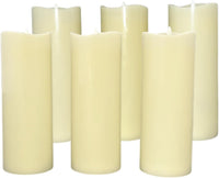 Stonebriar 3 Count Ivory Real Wax 3x8 Flameless LED Pillar Candles with Remote and Timer