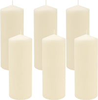 Stonebriar 80 Hour Long Burning Unscented Pillar Candles, 3x8, Ivory, 6 count