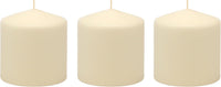 Stonebriar Unscented Pillar Candles – 18 Hour Burn Time, Long-Lasting Wax Candles for Weddings, Holidays, Home Décor & Special Events, Pack of 3, Ivory, 3" x 3"