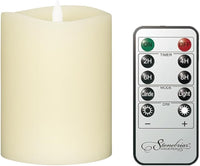 Stonebriar 3 Count Ivory Real Wax 3x4 Flameless LED Pillar Candles with Remote and Timer