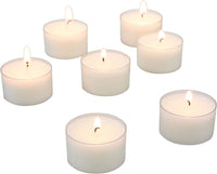 Stonebriar Bulk 24 Pack Unscented Smokeless Long Burning Clear Cup Tea Light Candles with 8 Hour Extended Burn Time (WS)