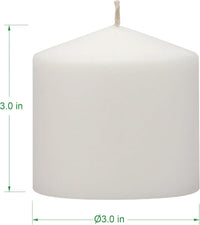 Stonebriar 3 Pack Tall 3 x 3 Inch 18 Hour Long Burning Unscented White Wax Pillar Candles (WS)