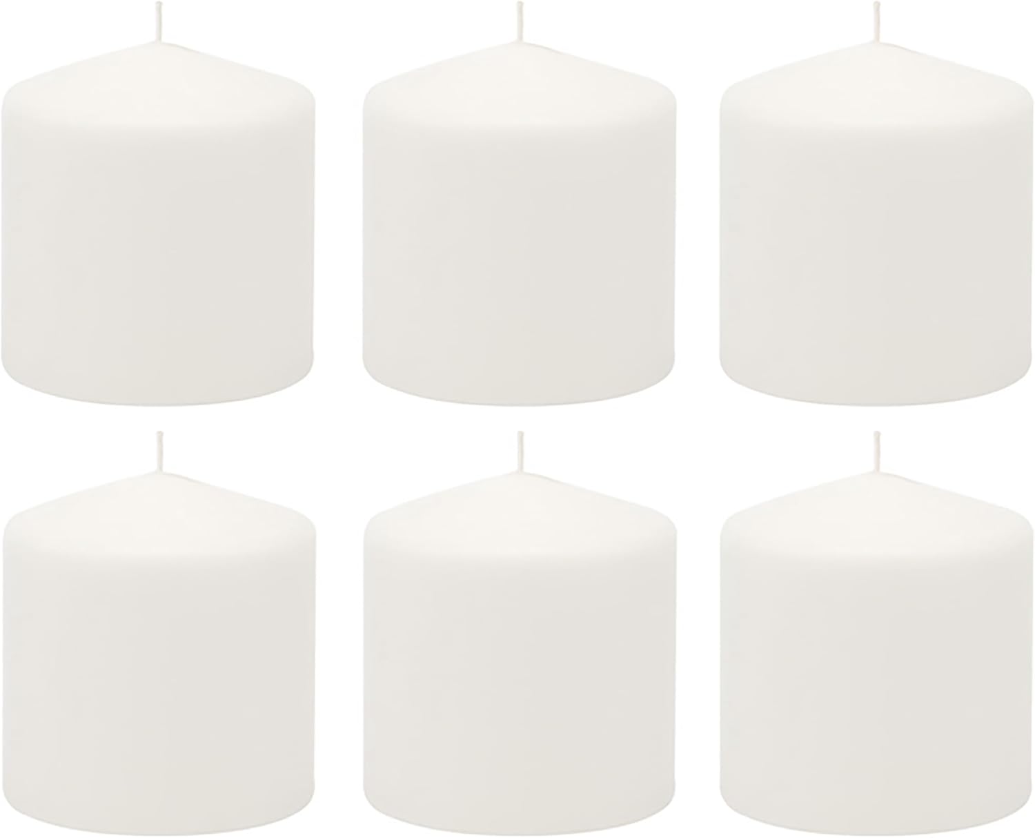Stonebriar Unscented White Tall Pillar Candles, 18 Hour Burning Candle Pillars, Perfect for Decor, Weddings, Emergencies 3" X 3", 6 count