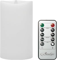 Stonebriar 3 Count White Real Wax 3x6 Flameless LED Pillar Candles with Remote and Timer