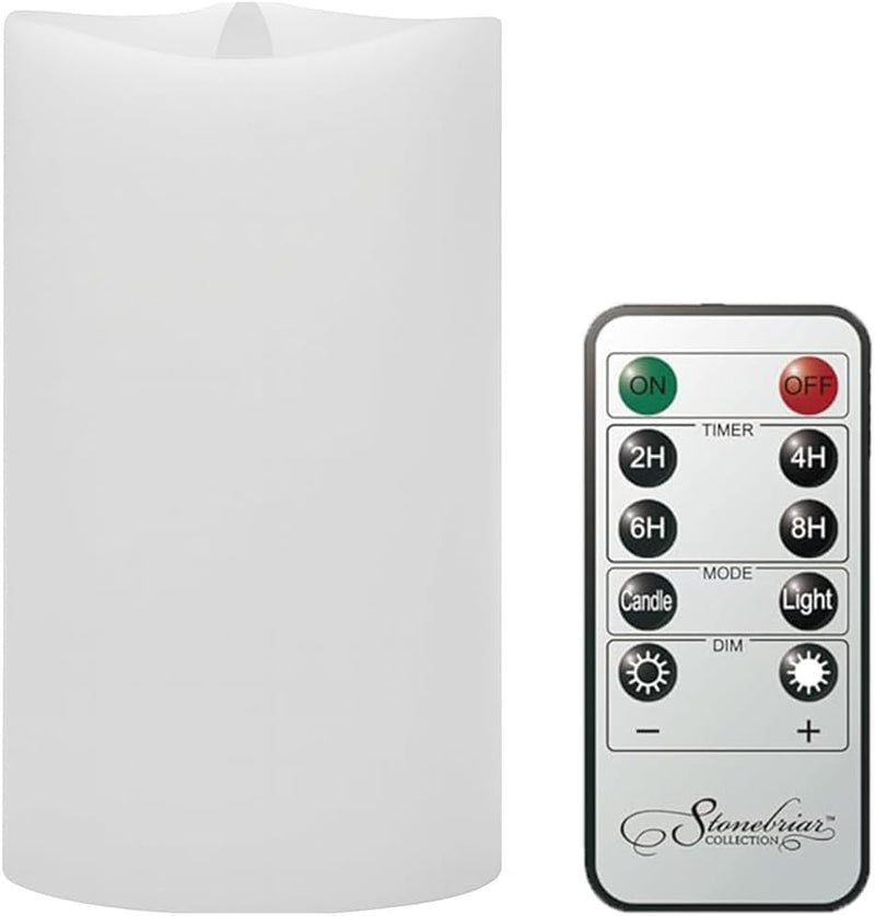 Stonebriar 3 Count White Real Wax 3x6 Flameless LED Pillar Candles with Remote and Timer