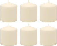 Stonebriar Unscented Pillar Candles – 18 Hour Burn Time, Long-Lasting Wax Candles for Weddings, Holidays, Home Décor & Special Events, Pack of 6, Ivory, 3" x 3"