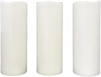 Stonebriar 6 Count White Real Wax 3x8 Flameless LED Pillar Candles with Remote and Timer