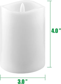 Stonebriar 3 Count White Real Wax 3x4 Flameless LED Pillar Candles with Remote and Timer (WS)