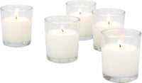 Stonebriar 12 Hour Long Burning Unscented Wax Filled Votive Holders, 24 Pack, White (WS)