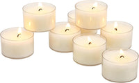 Stonebriar Bulk 24 Pack Unscented Smokeless Long Burning Clear Cup Tea Light Candles with 8 Hour Extended Burn Time