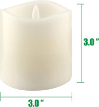 Stonebriar 3 Count Ivory Real Wax 3x3 Flameless LED Pillar Candles with Remote and Timer (WS)