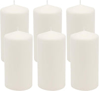 Stonebriar Unscented White Tall Pillar Candles, 65 Hour Burning Candle Pillars, Perfect for Decor, Weddings, Emergencies 3" X 6", 6 count