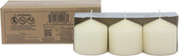 Stonebriar Unscented Pillar Candles – 18 Hour Burn Time, Long-Lasting Wax Candles for Weddings, Holidays, Home Décor & Special Events, Pack of 3, Ivory, 3" x 3" (WS)