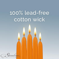 Stonebriar Unscented Taper Candles – 7 Hour Burn Time, Long-Lasting Wax Candles for Weddings, Holidays, Home Décor & Special Events, Pack of 10, Orange, 10" (WS)