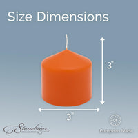 Stonebriar Unscented Pillar Candles – 18 Hour Burn Time, Long-Lasting Wax Candles for Weddings, Holidays, Home Décor & Special Events, Pack of 6, Orange, 3" x 3"