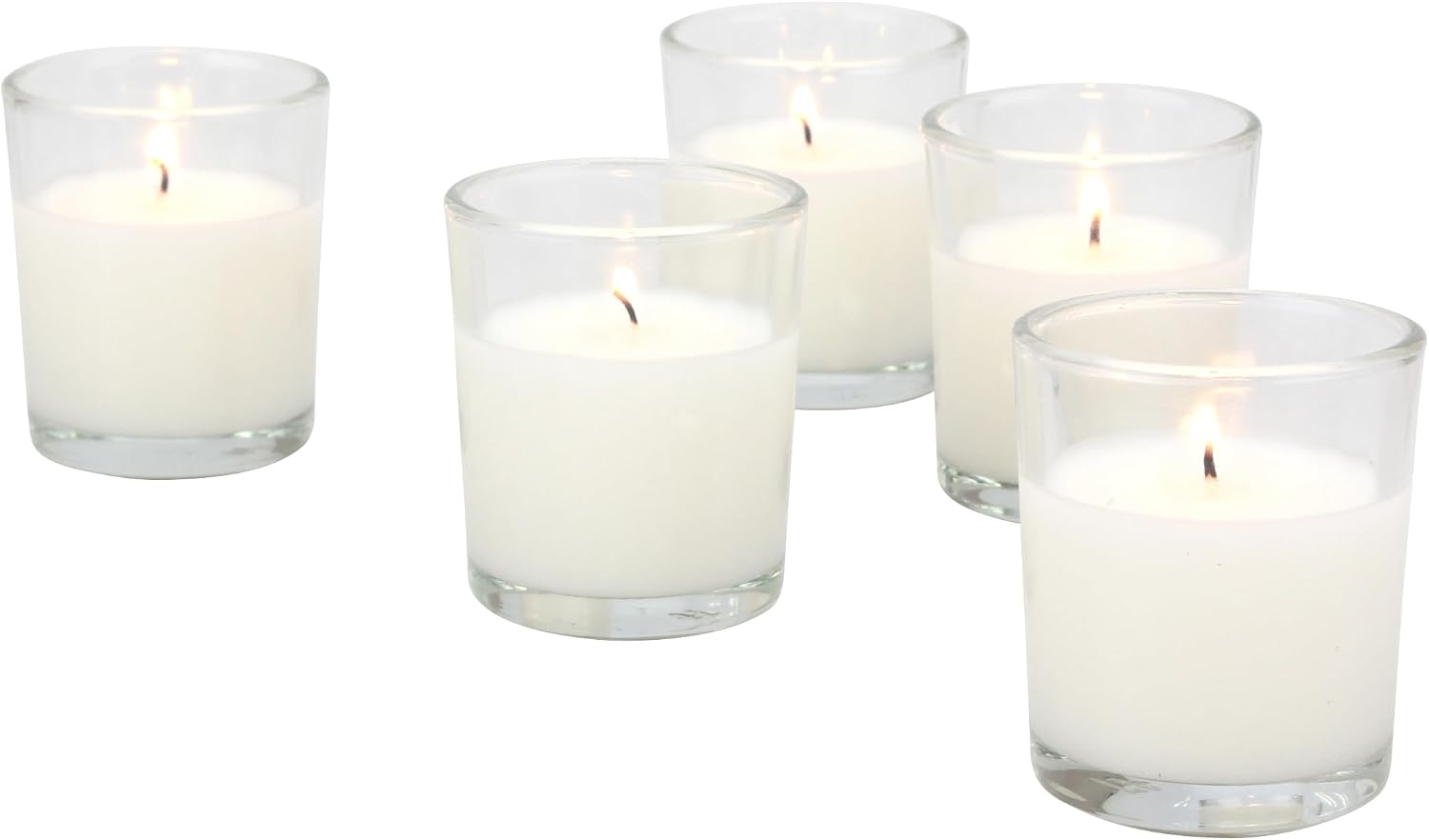 Stonebriar 12 Hour Long Burning Unscented Wax Filled Votive Holders, 48 Pack, White (WS)