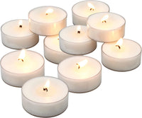 Stonebriar 20 Count Unscented Mega Oversized Clear Cup White Tea Light Candles with 9 Hour Burn Time