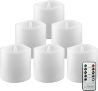 Stonebriar 3 Count White Real Wax 3x3 Flameless LED Pillar Candles with Remote and Timer (WS)