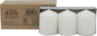 Stonebriar 3 Pack Tall 3 x 4 Inch 35 Hour Long Burning Unscented White Wax Pillar Candles (WS)
