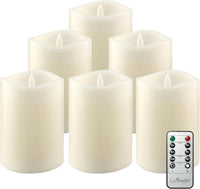 Stonebriar 3 Count Ivory Real Wax 3x4 Flameless LED Pillar Candles with Remote and Timer (WS)