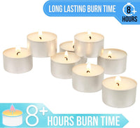Stonebriar 300 Pack Unscented 8 Hour Extended Burn Time Tea Light Candles