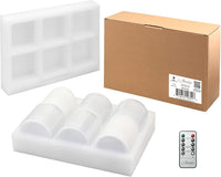 Stonebriar 3 Count White Real Wax 3x3 Flameless LED Pillar Candles with Remote and Timer (WS)