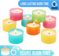 Stonebriar 48 Pack Multicolor Unscented 6 to 7 Hour Long Burning Tea Light Candles (WS)