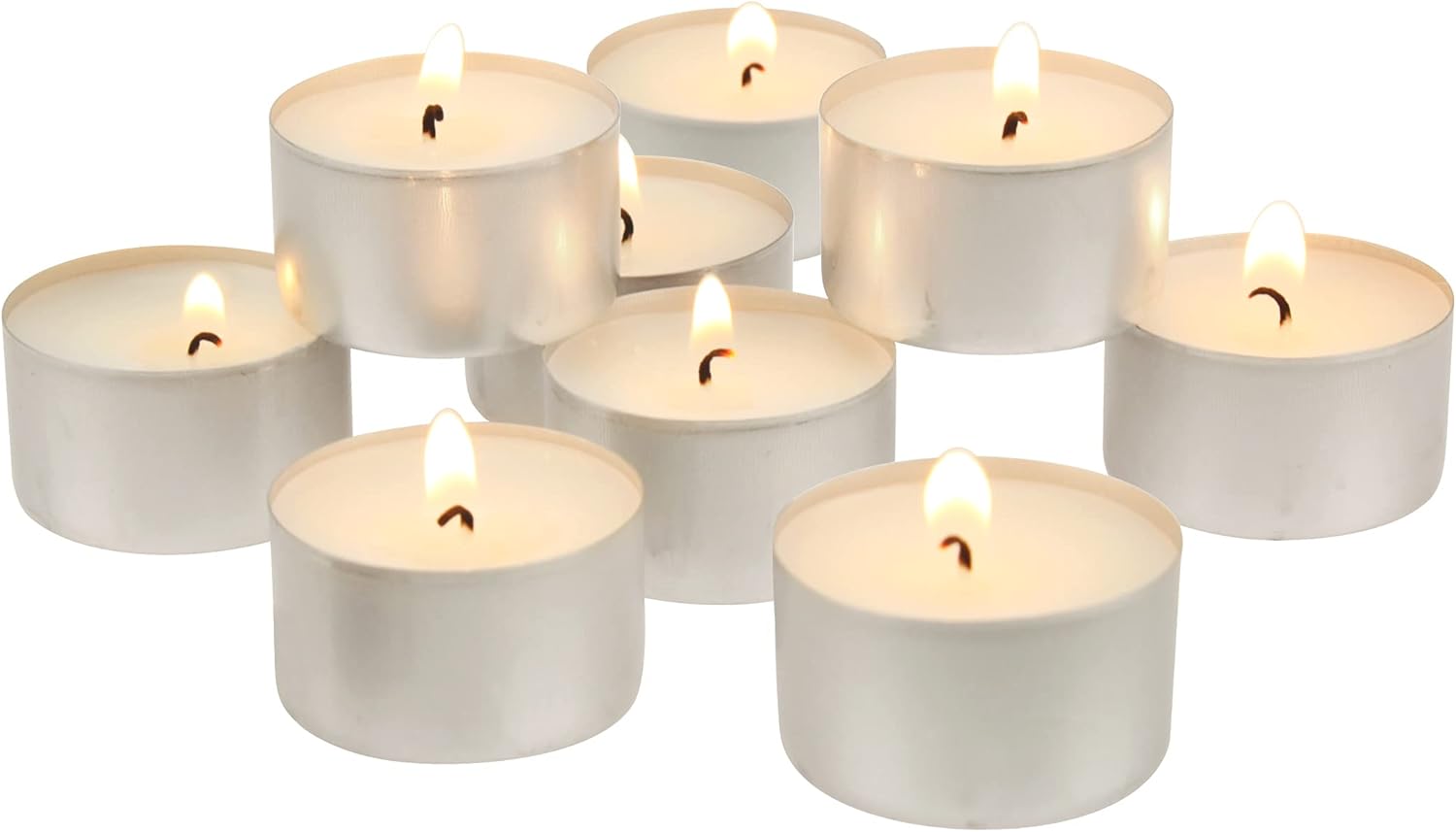 Stonebriar 300 Pack Unscented Tea Light Candles with 6-7 Hour Extended Burn Time, White, 300 Count (WS)