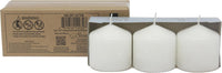 Stonebriar 3 Pack Tall 3 x 3 Inch 18 Hour Long Burning Unscented White Wax Pillar Candles (WS)