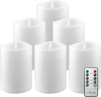 Stonebriar 3 Count White Real Wax 3x4 Flameless LED Pillar Candles with Remote and Timer