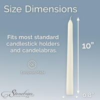 Stonebriar Tall 10" White Unscented 4 Pack Taper Candles