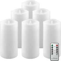 Stonebriar 3 Count White Real Wax 3x6 Flameless LED Pillar Candles with Remote and Timer
