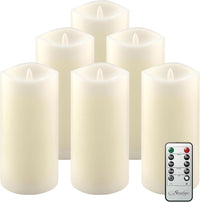 Stonebriar 3 Count Ivory Real Wax 3x6 Flameless LED Pillar Candles with Remote and Timer (WS)