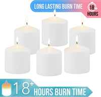 Stonebriar 3 Pack Tall 3 x 3 Inch 18 Hour Long Burning Unscented White Wax Pillar Candles (WS)
