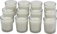 Stonebriar 12 Hour Long Burning Unscented Wax Filled Votive Holders, 12 Pack, White