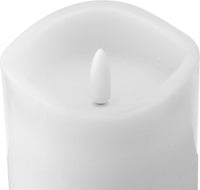 Stonebriar 3 Count White Real Wax 3x4 Flameless LED Pillar Candles with Remote and Timer (WS)