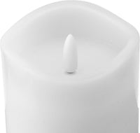 Stonebriar 3 Count White Real Wax 3x6 Flameless LED Pillar Candles with Remote and Timer
