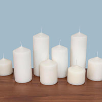 Stonebriar 3 Pack Tall 3 x 6 Inch 65 Hour Long Burning Unscented White Wax Pillar Candles (WS)