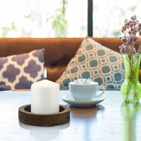 Stonebriar 3 Pack Tall 3 x 4 Inch 35 Hour Long Burning Unscented White Wax Pillar Candles (WS)
