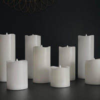 Stonebriar 6 Count White Real Wax 3x8 Flameless LED Pillar Candles with Remote and Timer (WS)