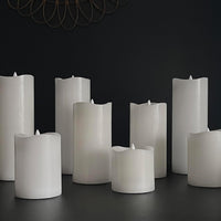 Stonebriar 3 Count White Real Wax 3x6 Flameless LED Pillar Candles with Remote and Timer (WS)