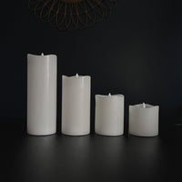 Stonebriar 3 Count White Real Wax 3x6 Flameless LED Pillar Candles with Remote and Timer